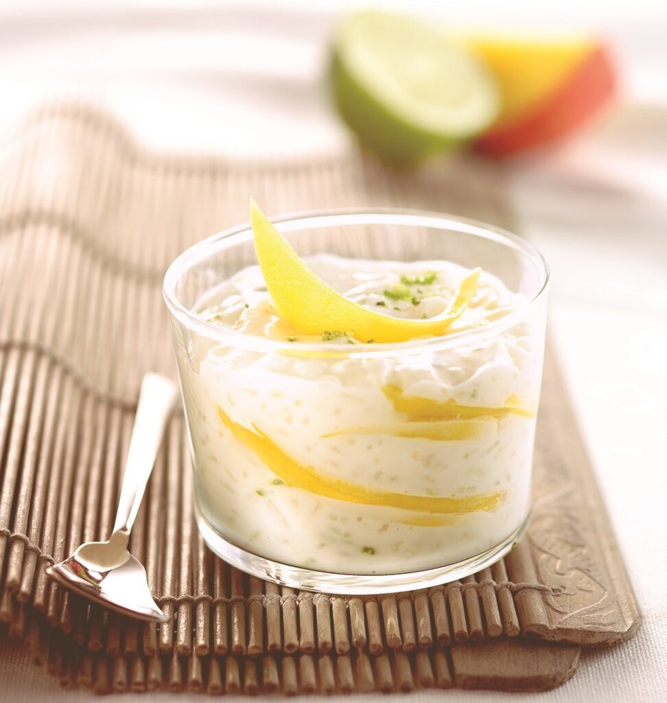 Coconut Milk Rice Pudding with Mango KARA